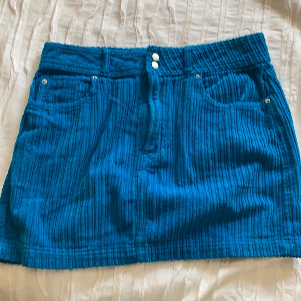Urban Outfitters Turquoise Corduroy Skirt